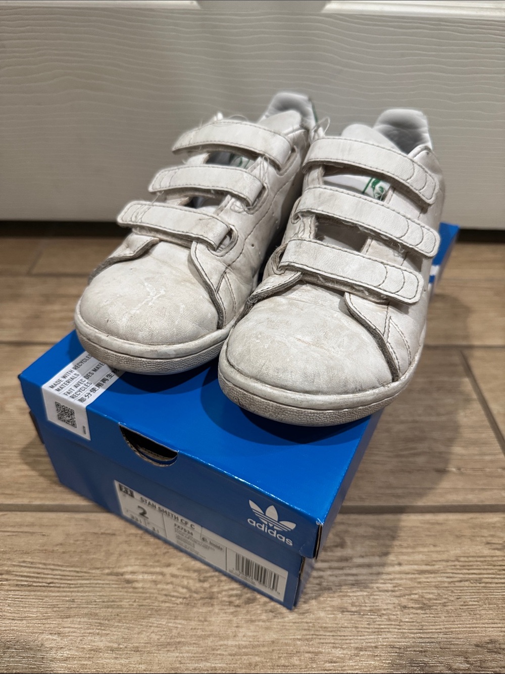 Adidas Original Kids Stan Smith CF Shoes (Size: 2)